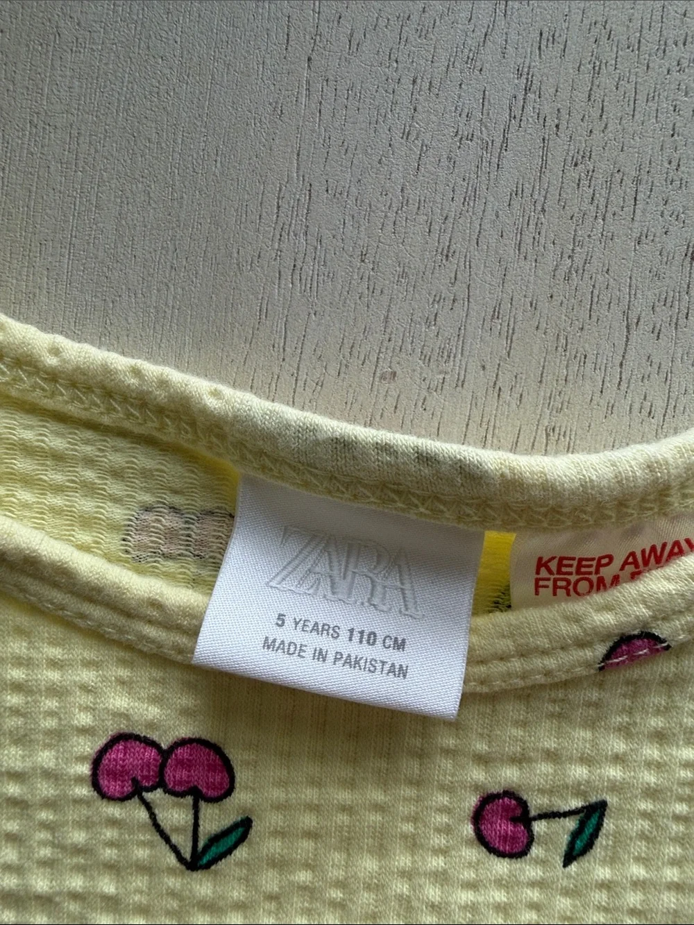 Zara Yellow Dress with Pink Cherry Print